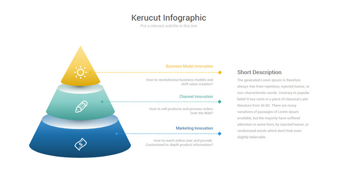 三层立体PPT锥形图素材-大怪兽分享
