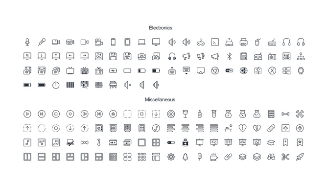 一组精致线性可编辑PPT小图标-大怪兽分享