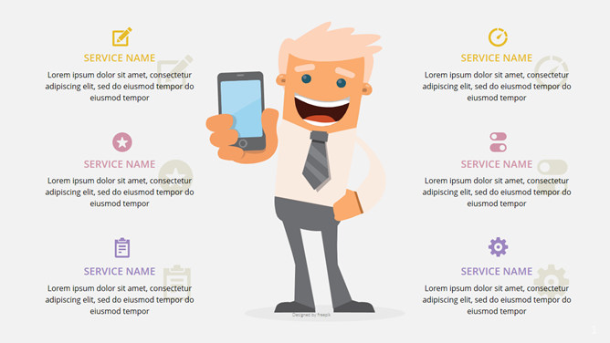 40页矢量扁平化人物PPT素材-大怪兽分享