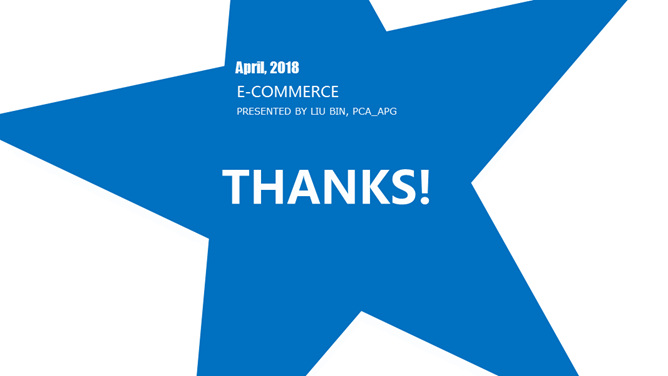 斜五角星PPT结束页素材-大怪兽分享