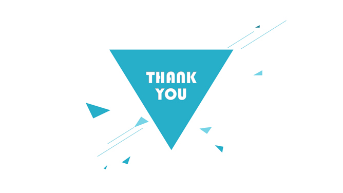 简约清新三角形PPT结束页-大怪兽分享