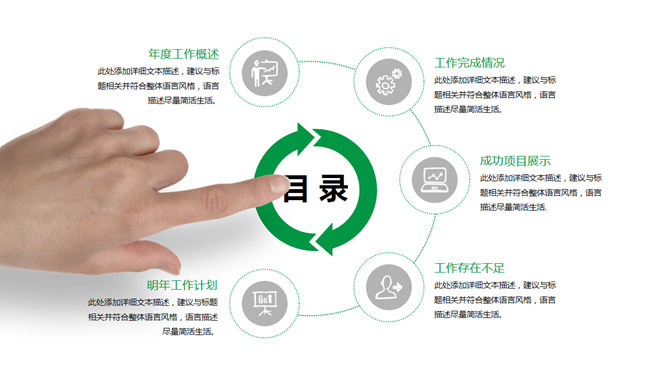 动态手势手指PPT目录模板-大怪兽分享