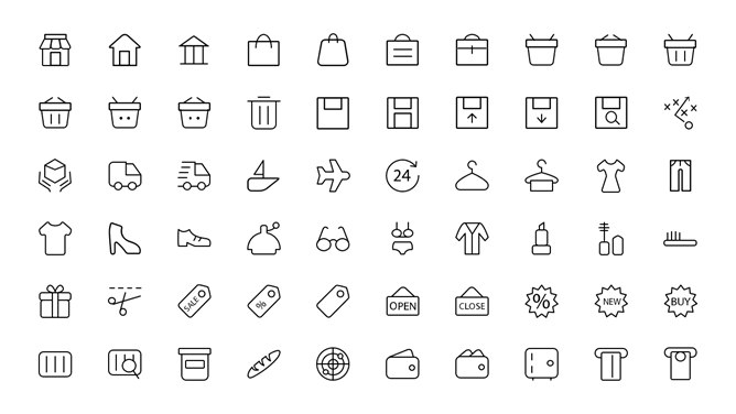 1000多个可编辑线性PPT小图标-大怪兽分享