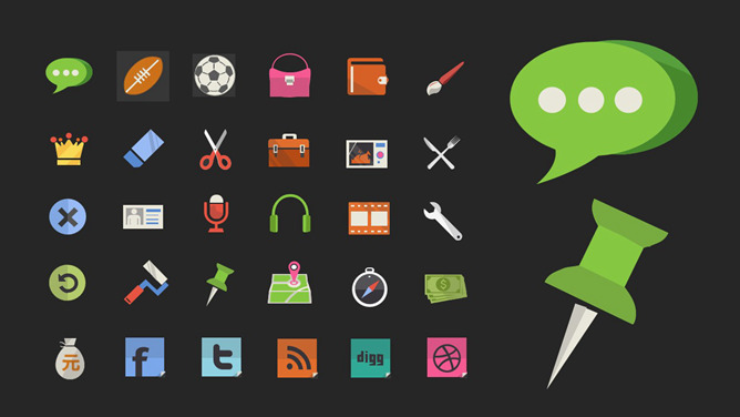 彩色矢量可编辑PPT小图标-大怪兽分享