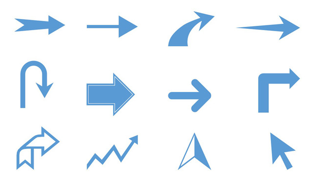 颜色大小可修改PPT箭头素材(四)-大怪兽分享