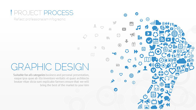 时尚高逼格图标云PPT素材-大怪兽分享