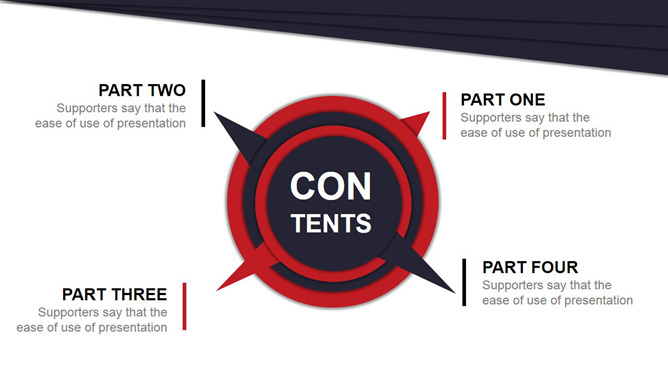 创意动态指针PPT目录模板-大怪兽分享