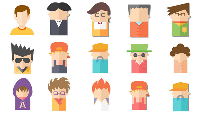 扁平化Q版卡通人物PPT素材-大怪兽分享