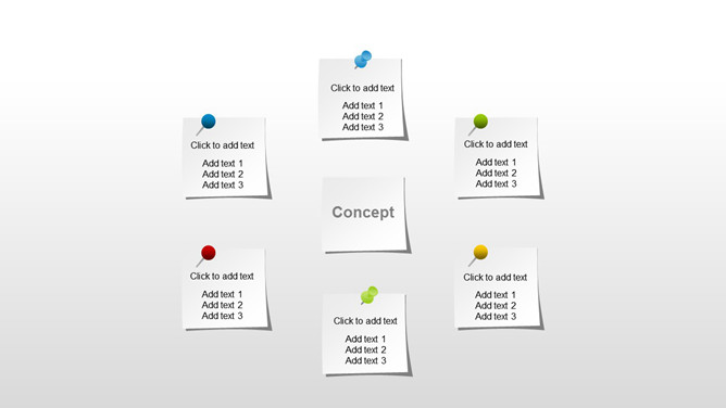 图钉钉住便签文本框PPT素材-大怪兽分享