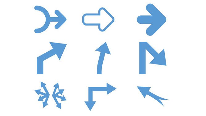 颜色大小可修改PPT箭头素材(一)-大怪兽分享