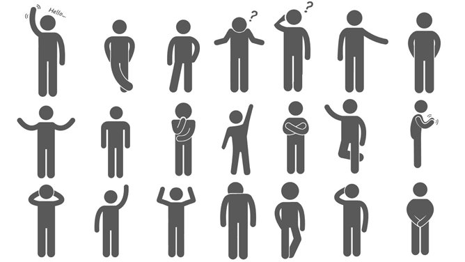 可编辑火柴人PPT素材-大怪兽分享