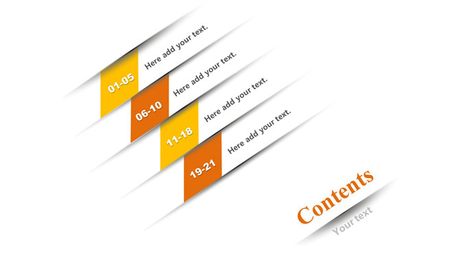 倾斜裂缝效果PPT目录素材-大怪兽分享