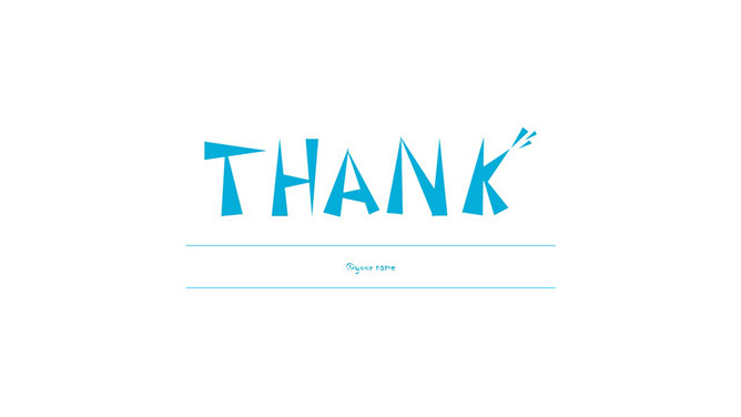 超简洁艺术字体PPT结束页-大怪兽分享