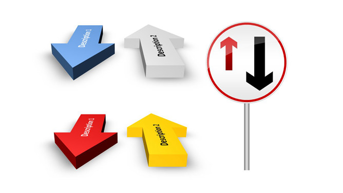 完全可编辑3D箭头PPT素材-大怪兽分享