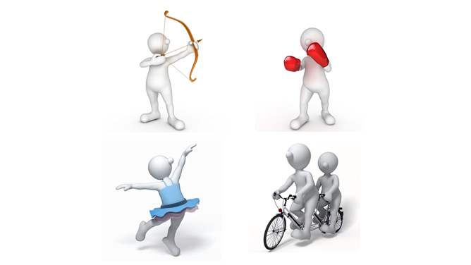 3D小人运动健身PPT素材图片-大怪兽分享