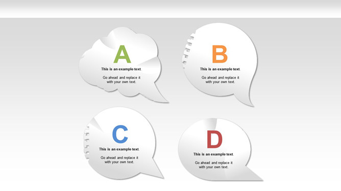 剪纸风格PPT气泡图文本框-大怪兽分享