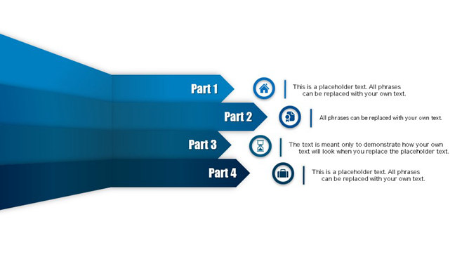 立体箭头幻灯片目录模板-大怪兽分享