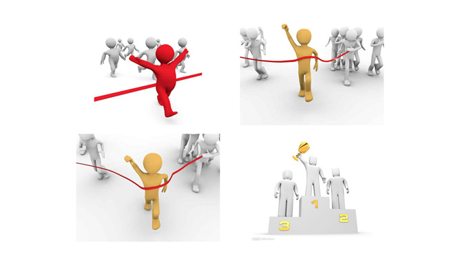 成功胜利3D小人PPT素材-大怪兽分享