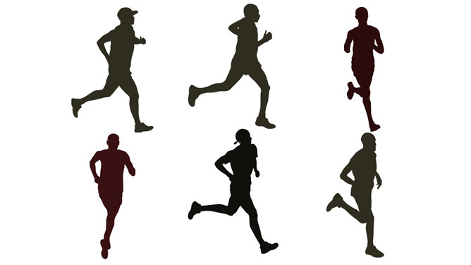 奔跑跑步运动剪影PPT素材-大怪兽分享