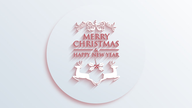 简约长阴影驯鹿圣诞节PPT模板-大怪兽分享