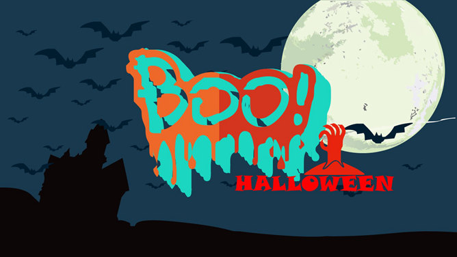 精美搞怪万圣节主题PPT模板-大怪兽分享