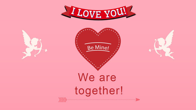 浪漫粉色七夕情人节PPT模板-大怪兽分享