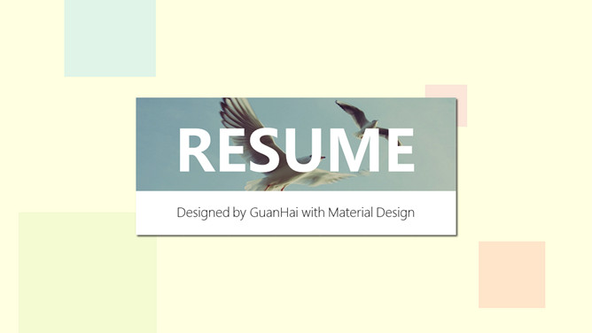 简约清新个人简历PPT模板-大怪兽分享