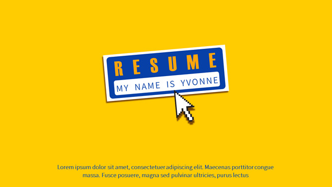 设计感简约创意个人简历PPT模板-大怪兽分享