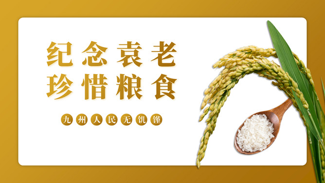 纪念袁隆平珍惜粮食PPT模板-大怪兽分享