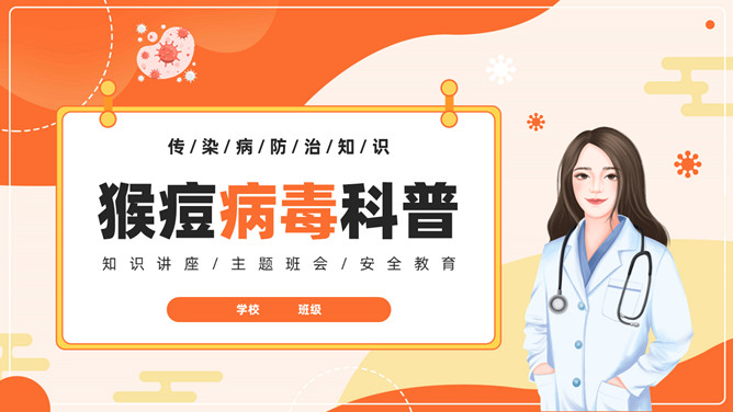 猴痘病毒知识科普PPT模板-大怪兽分享