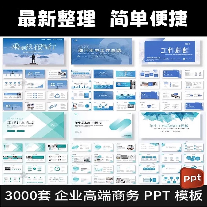 商务PPT动态模板 简约高端大气工作会议年终总结汇报企业创业融资-大怪兽分享