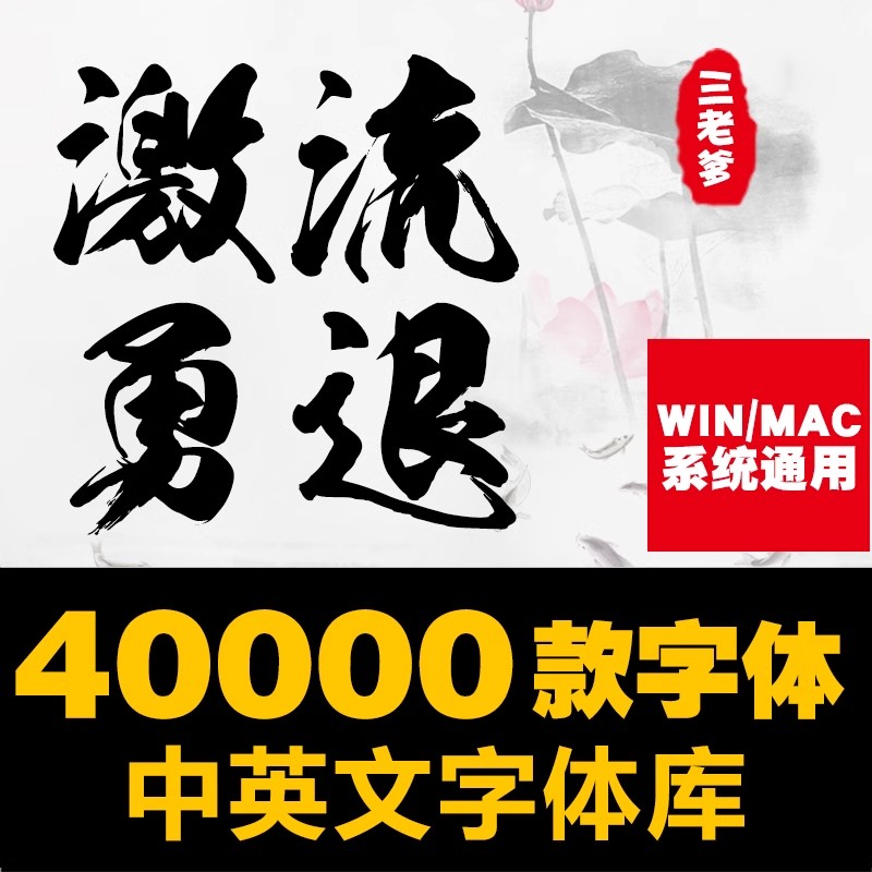 ps中英文字体包 毛笔cdr中文广告设计素材美工mac字体库大全下载-大怪兽分享