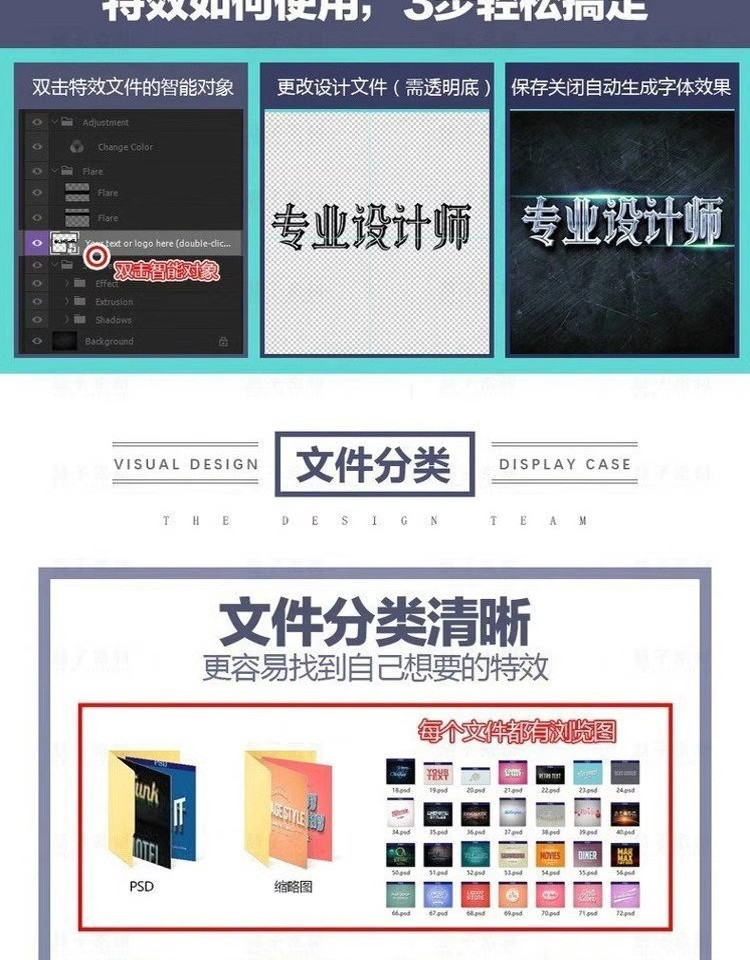 图片[2]-海报字体特效PSD文字3D立体PS图层样式金属效果智能对象素材模板-大怪兽分享