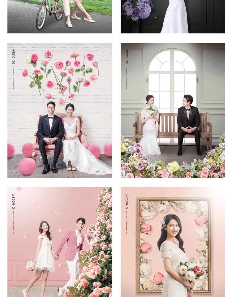 图片[2]-清新唯美实景情侣婚纱摄影写真影楼后期修图PSD模板背景设计素材-大怪兽分享