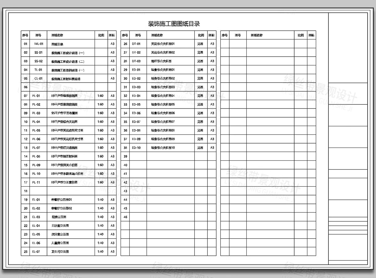 图片[2]-家装全案设计落地交付模板大平层物料表效果图全套整套CAD施工图-大怪兽分享