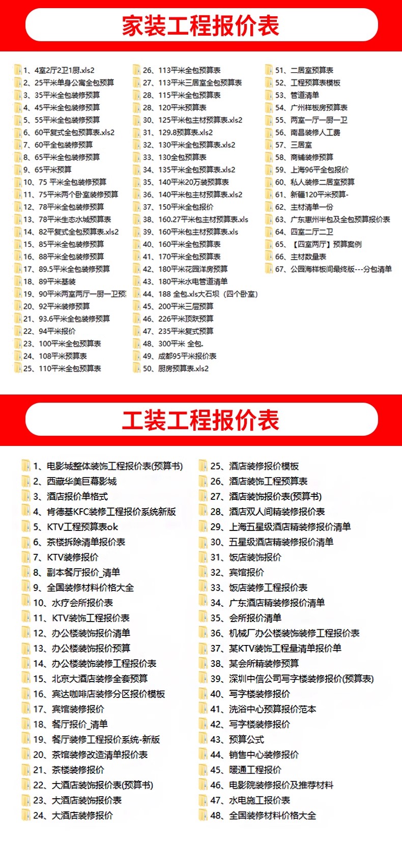 图片[3]-2025装修预算报价表家装工装公司材料价格表模板施工清单半包全包-大怪兽分享