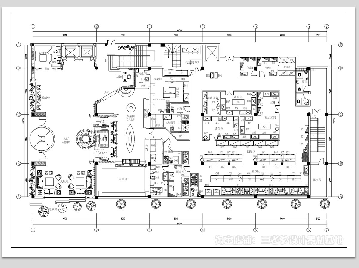 图片[2]-酒店大堂客房标间CAD图库 工装宾馆平面布置方案图块素材施工图-大怪兽分享