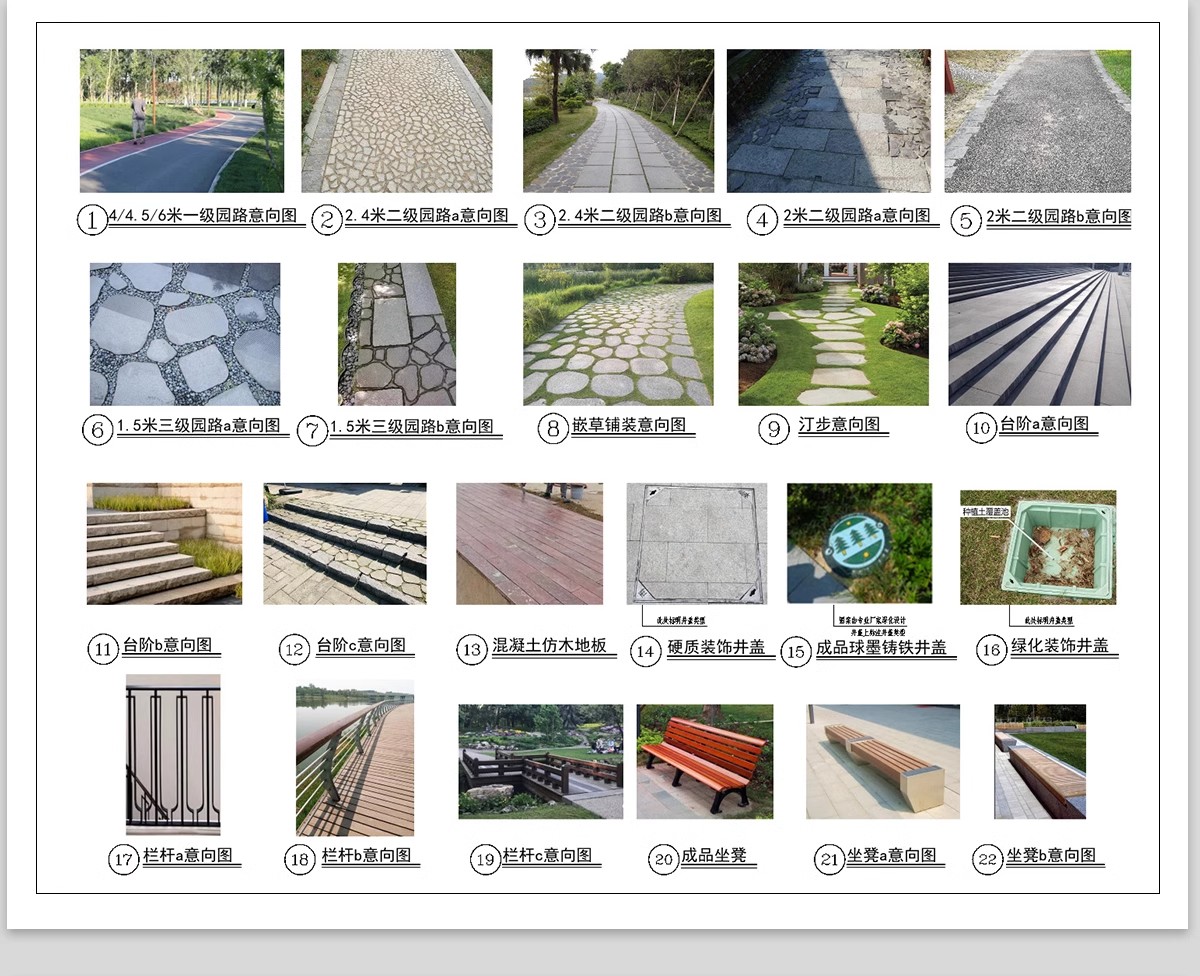图片[4]-1000款，道路园路CAD施工图纸 景观园林铺装地面平面立面节点大样剖面详图-大怪兽分享