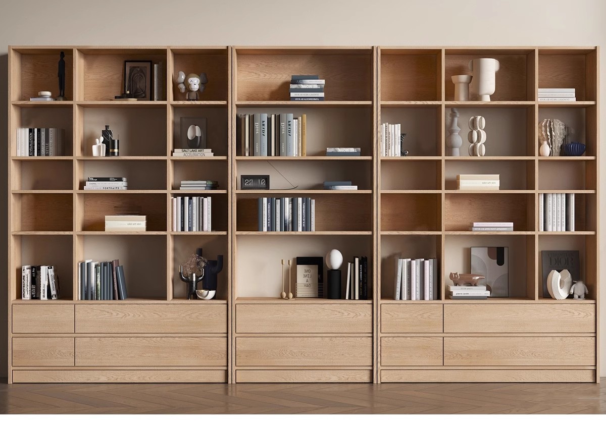 图片[4]-现代书架书柜木架置物架SU模型 创意工业风书吧书房设计草图大师-大怪兽分享