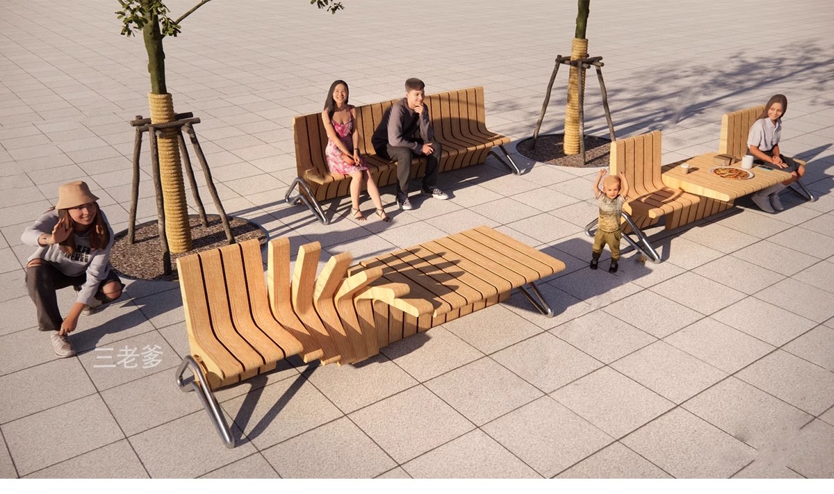 图片[4]-现代商业街广场景观座椅SU模型积木趣味种植树池坐凳小品草图大师-大怪兽分享