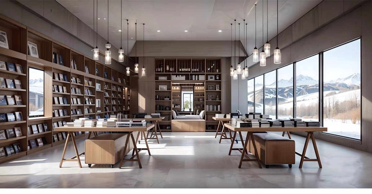 图片[4]-书吧SU模型 工业风书咖图书馆室内设计sketchup书店CAD施工图素材-大怪兽分享