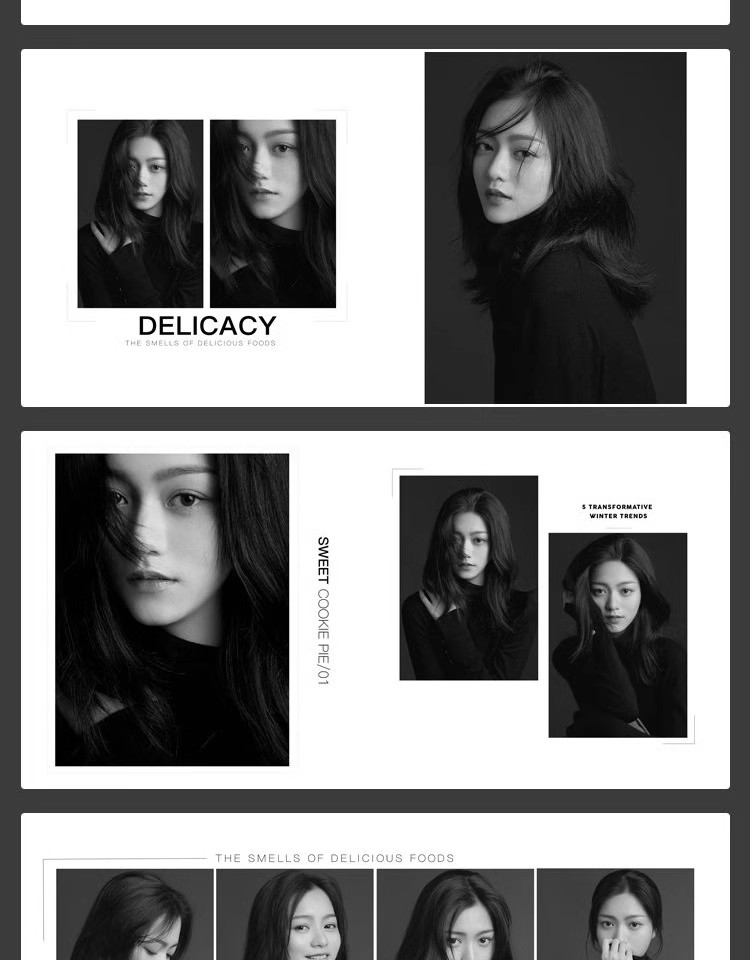 图片[2]-高端时尚黑白纯色个人艺术照写真相册影楼排版照片PSD模板素材-大怪兽分享
