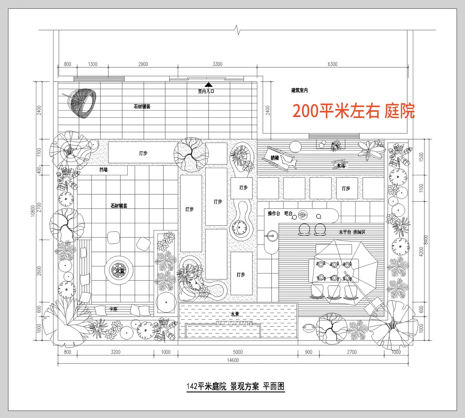 图片[4]-屋顶花园露台别墅庭院 平面方案设计乡村院子苗木表种植CAD施工图-大怪兽分享