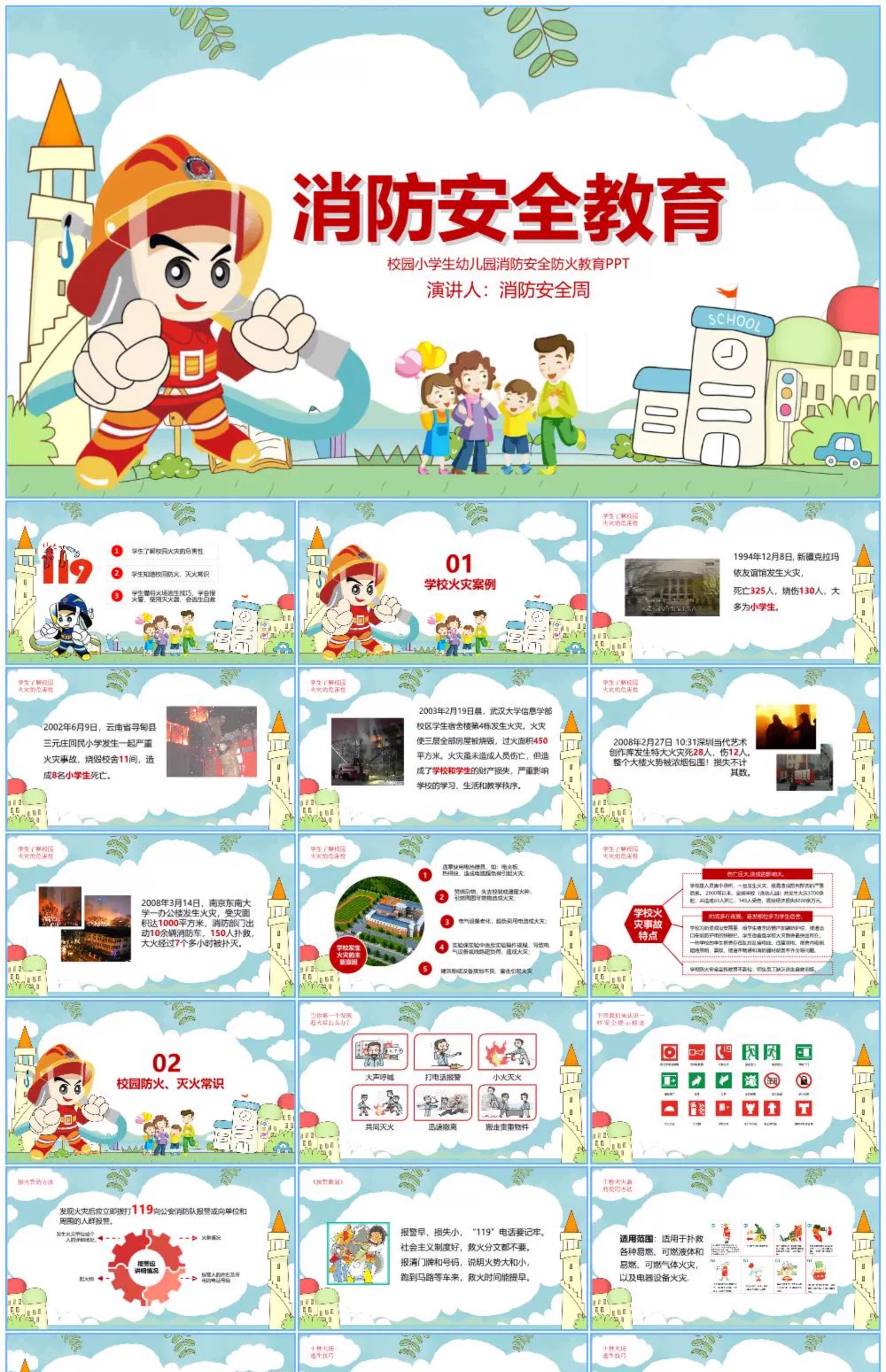 图片[4]-消防安全ppt幼儿园小学培训教育知识校记心中医院企业讲座模板-大怪兽分享