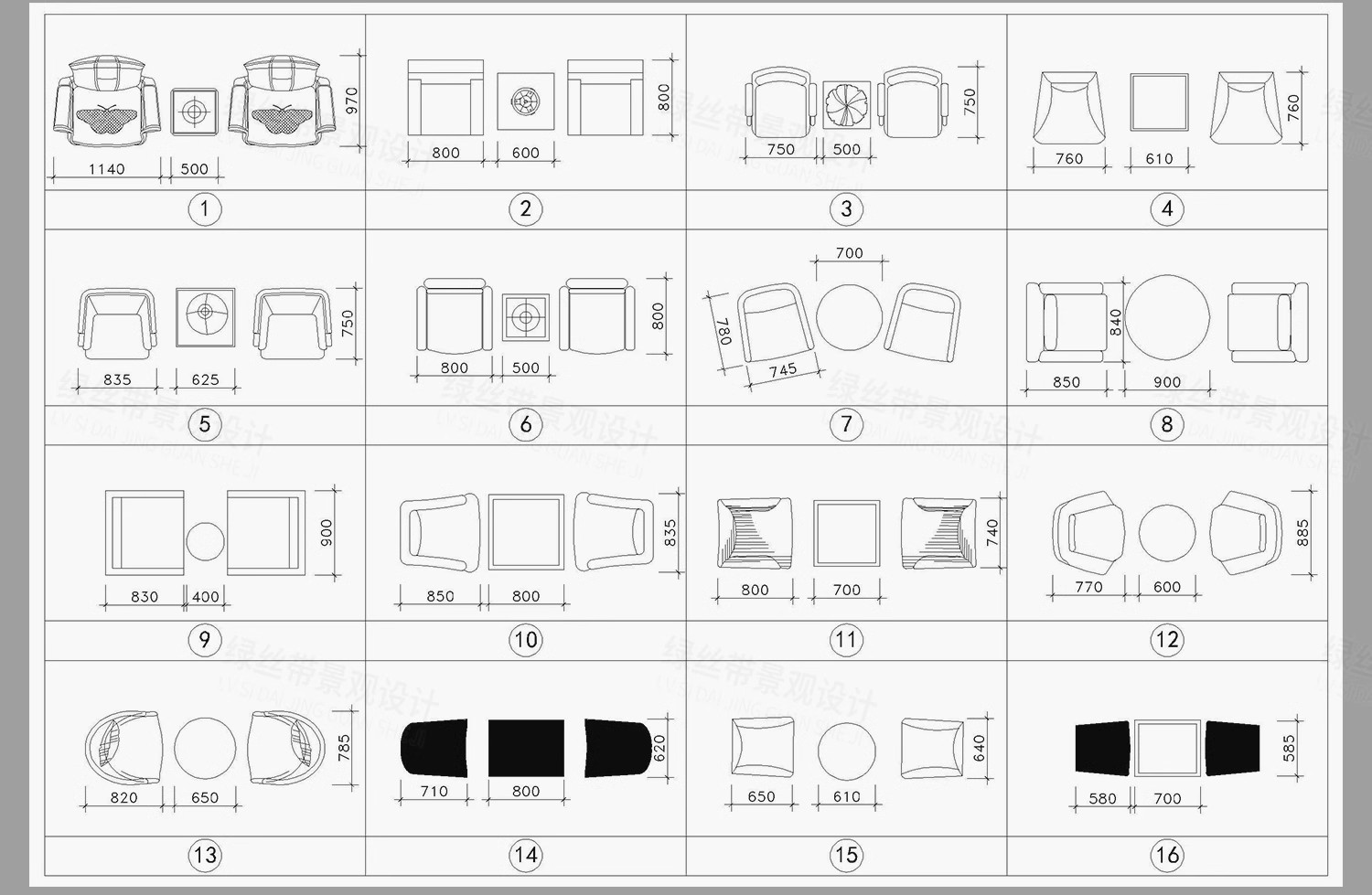 图片[4]-平面立面图块cad图库室内设计家装软装家具沙发椅子床具网红模块-大怪兽分享