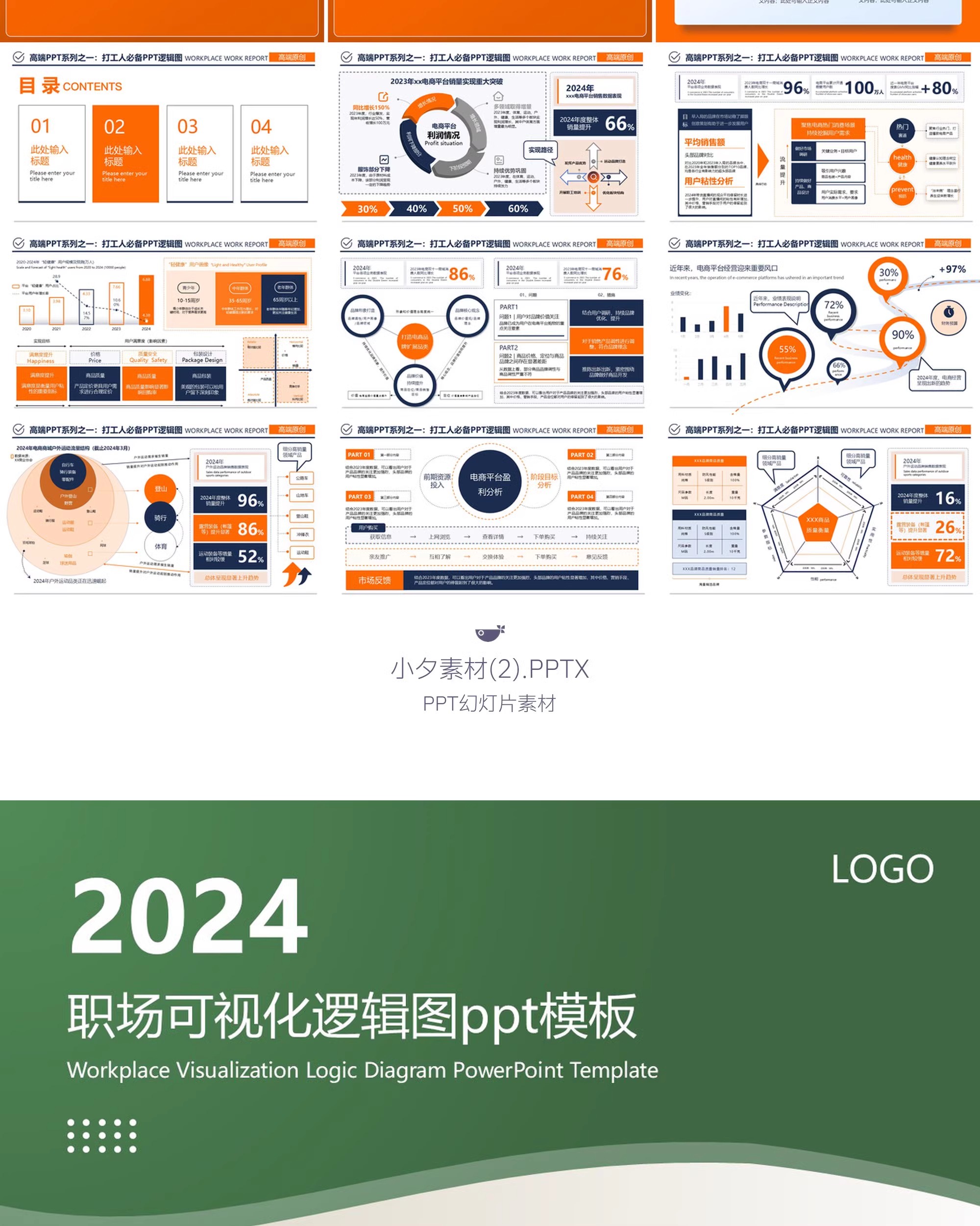 图片[4]-信息可视化工作总结述职汇报财务数据分析图表多配色PPT模板素材-大怪兽分享