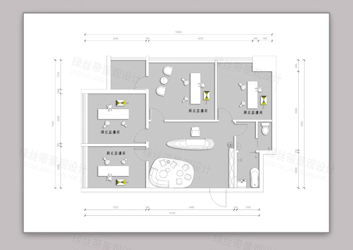 图片[4]-网红直播间CAD平面图布局布置图电商办公室公司方案设计CAD施工图-大怪兽分享