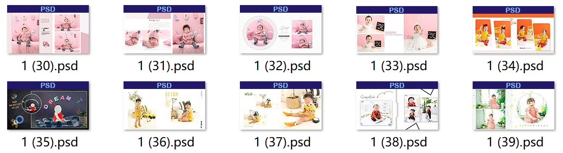 图片[3]-百天宝宝PSD模板时尚简约小清新儿童潮童宝宝唯美方版相册排版-大怪兽分享