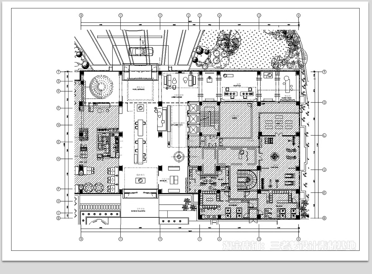 图片[3]-酒店大堂客房标间CAD图库 工装宾馆平面布置方案图块素材施工图-大怪兽分享