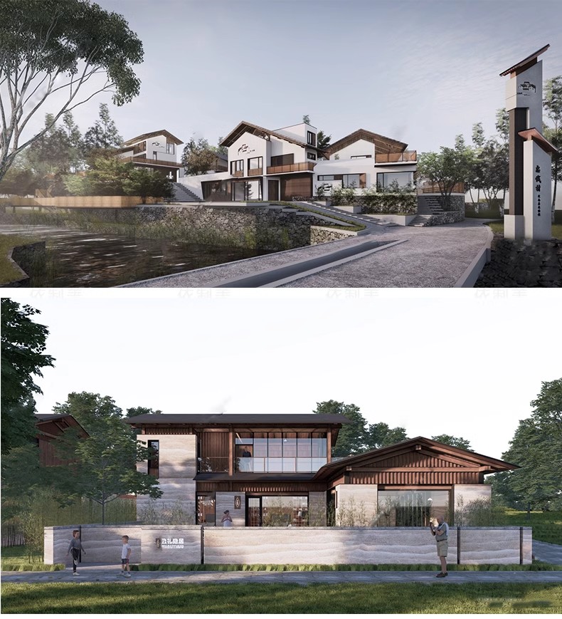 图片[5]-草图大师民宿度假村酒店中式现代别墅客栈旅游创意外观建筑SU模型-大怪兽分享